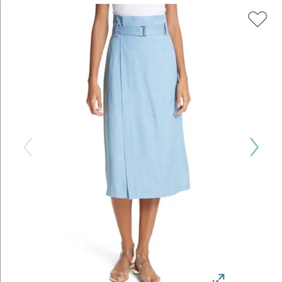 Tibi Dresses & Skirts - Tibi Chambray Faux Wrap Skirt w/Pockets